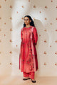 "Rose pink tunic set featuring delicate hand block prints, combining feminine flair with the soulful touch of artisan craftsmanship in soft, breathable fabric."