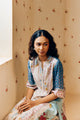 "Off-white hand block printed cotton mulmul tunic set showcasing intricate artisan patterns, crafted from lightweight, breathable fabric for effortless style and comfort."