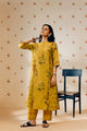 Mustard hand block printed tunic set designed for conscious comfort, featuring intricate patterns on soft, breathable fabric for effortless everyday elegance.