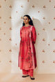 "Rose pink tunic set featuring delicate hand block prints, combining feminine flair with the soulful touch of artisan craftsmanship in soft, breathable fabric."